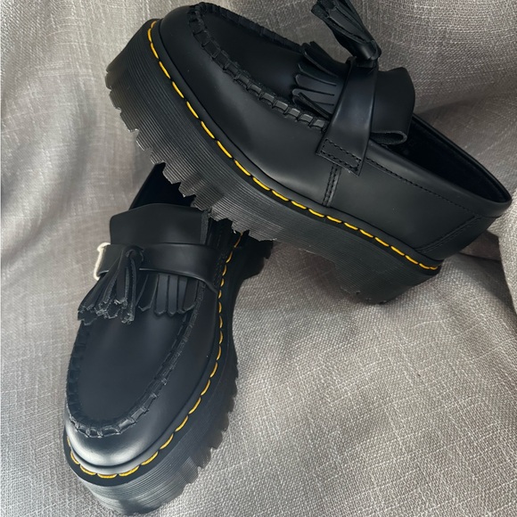 Dr. Martens Black Tassel Adrian Platform Loafers - Picture 4 of 10